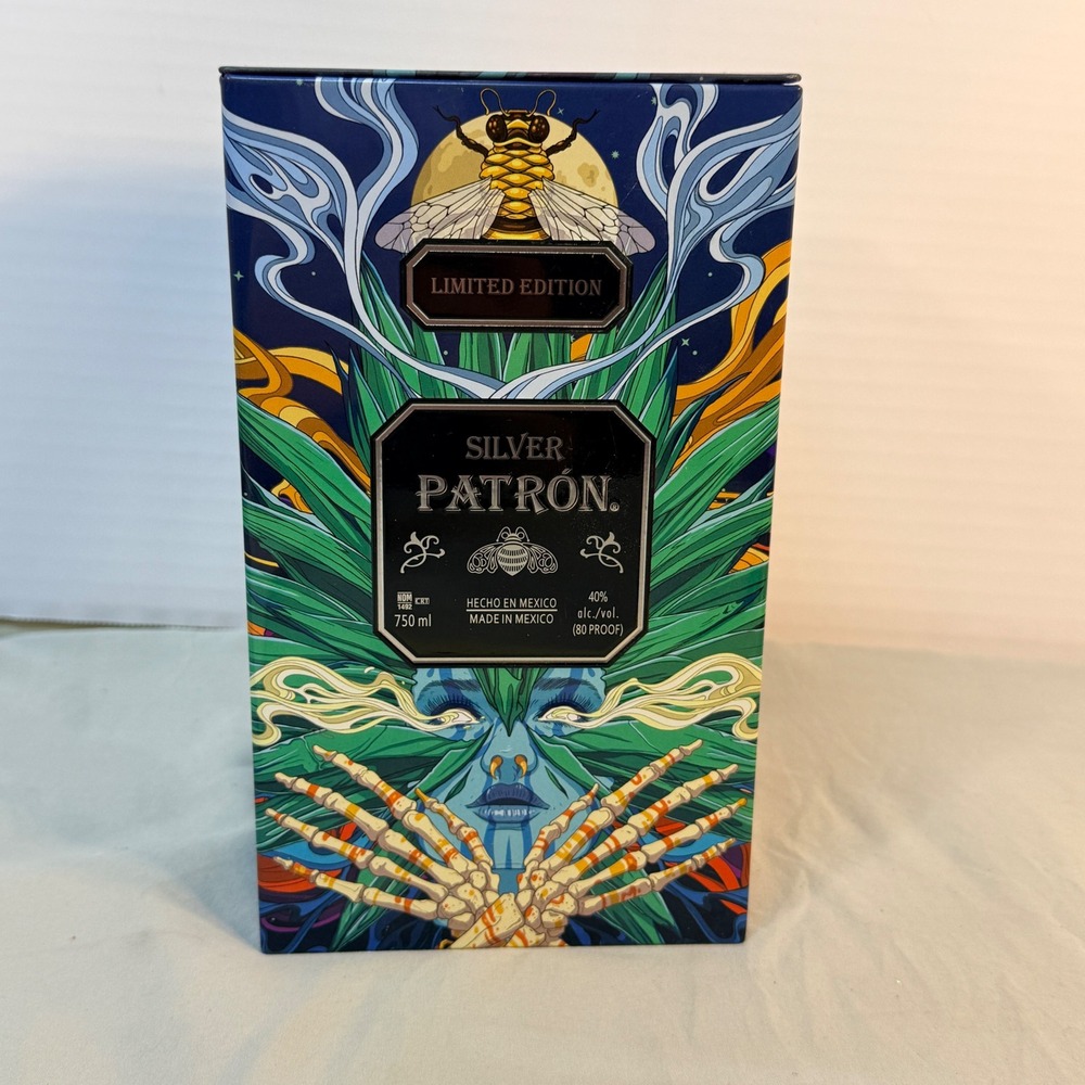 Silver Patron Tequila Limited Edition Mexican Heritage Tin Senkoe Art Empty
